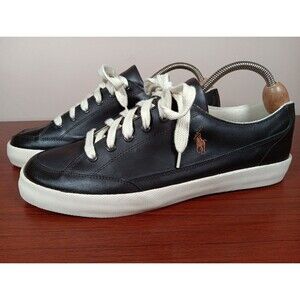 Polo Ralph Lauren Brisbane Leather Sneakers Size 12D Brown Lace Up EUC